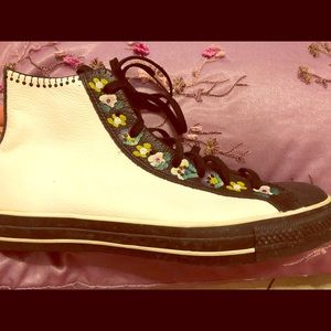 Converse white black leather matryoshka hi